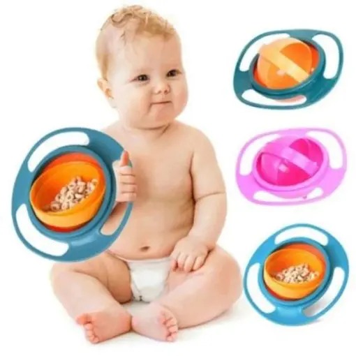 Magic Gyro Bowl 360 Degree Rotate Spill-Proof Bowl