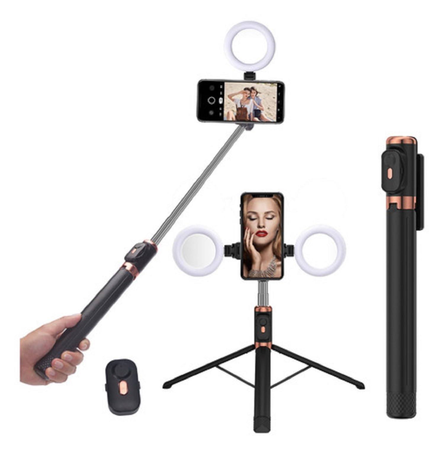Plokama LIVE-K9 Pro 1700mm Ultra Long Selfie Stick with Tripod Stand & Ring Light – Adjustable, Portable for Mobile Vlogging & Live Streaming