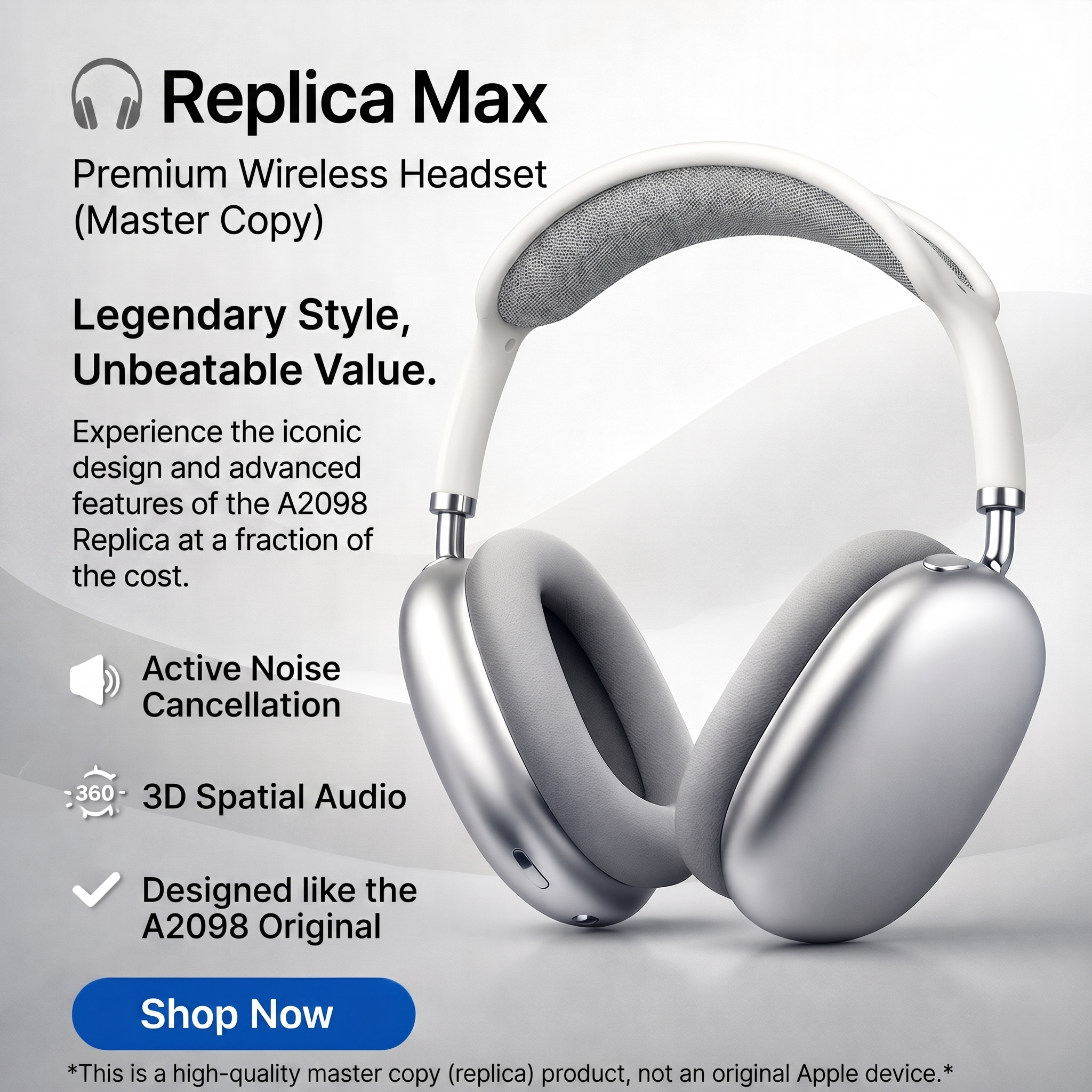 AirPods Max Wireless Over-Ear Headset (Premium Master Copy) - Model A2098