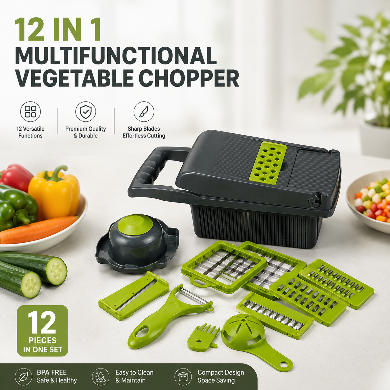 12-in-1 Multifunctional Vegetable Chopper Set